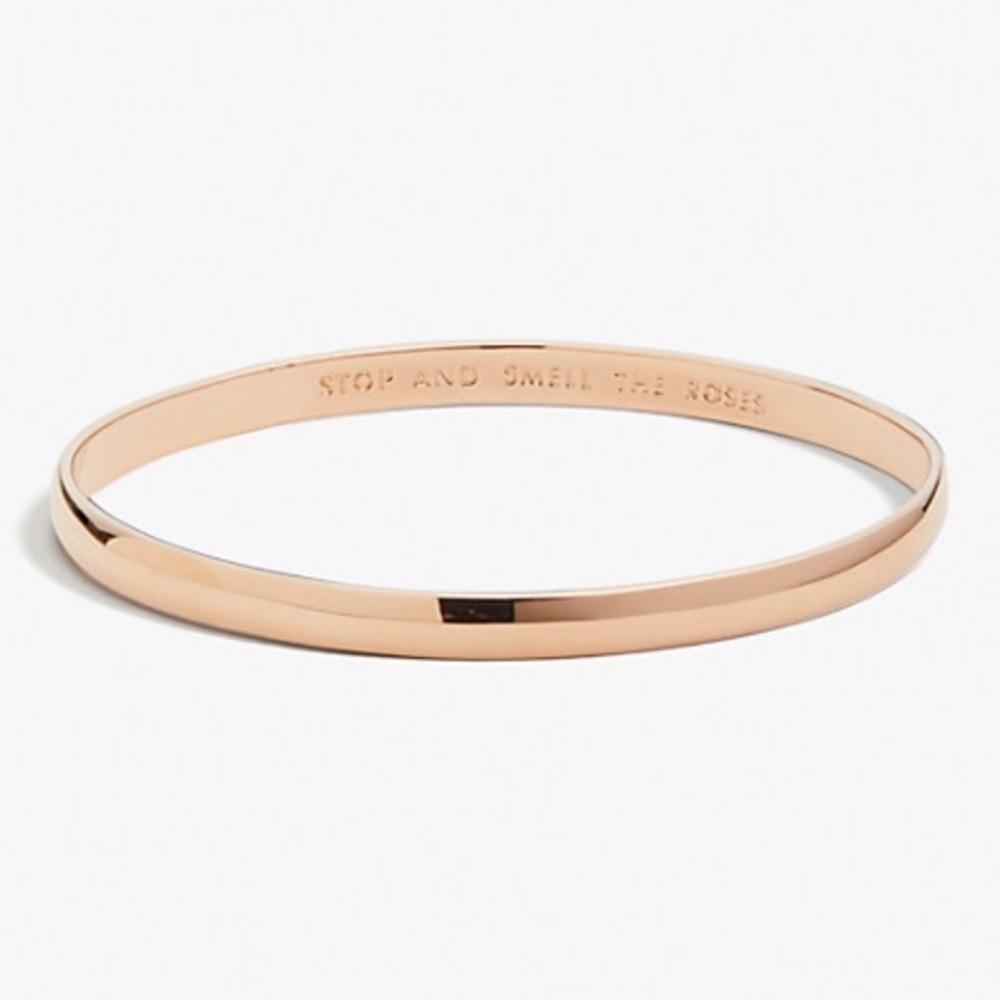 Kate Spade Stop And Smell The Roses Bangle In Rose Gold